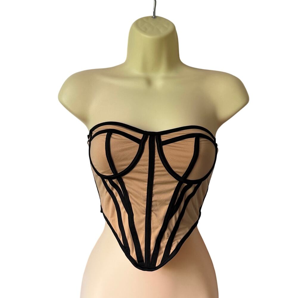 Micas Corset Look Strapless Top Size Small